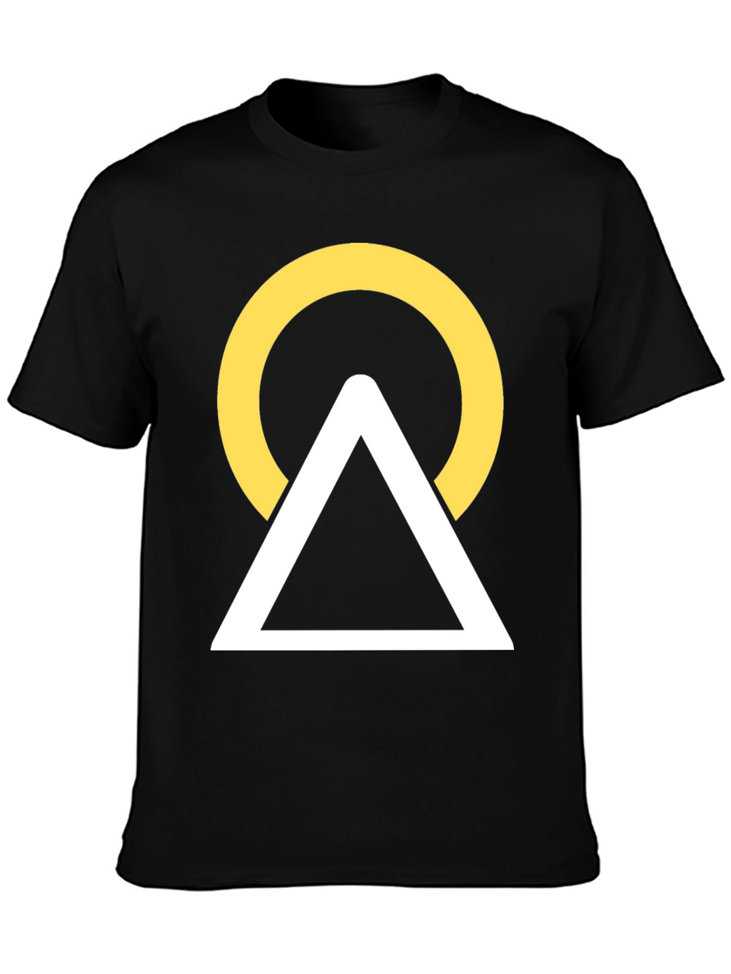 Geometric Graphic Tee - Circle Triangle Design