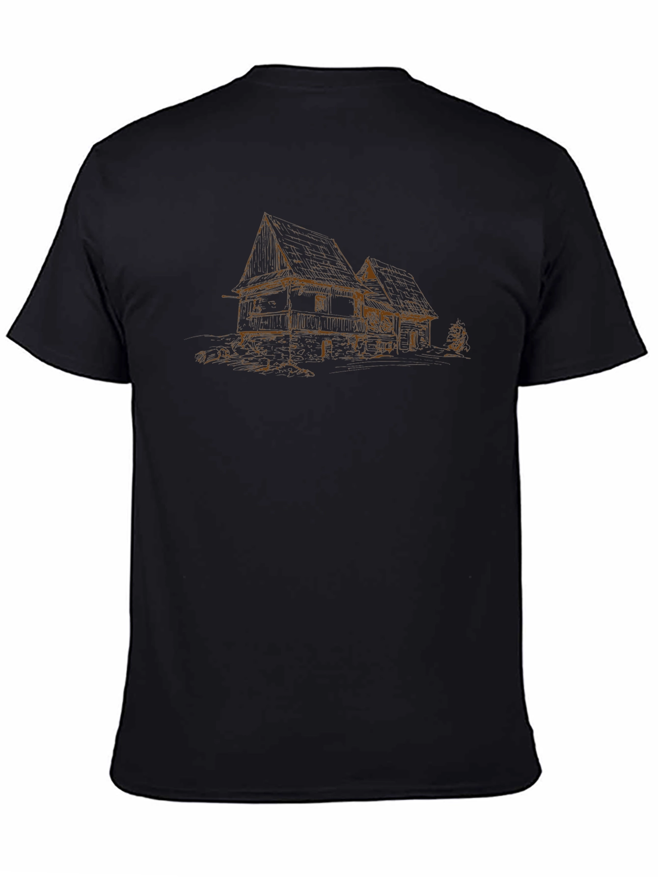 Rustic House Sketch Black Tee