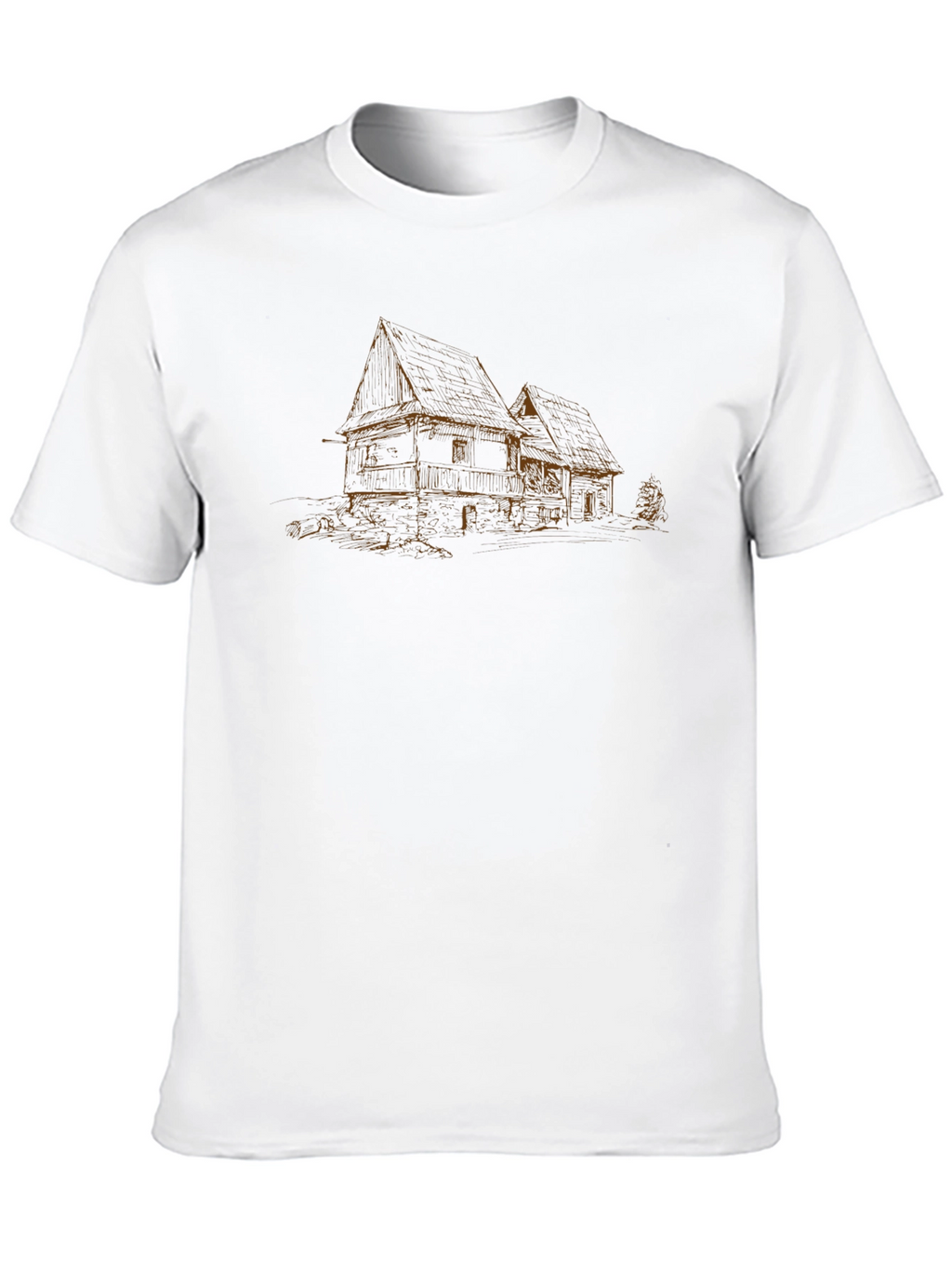 Rustic House Sketch Black Tee