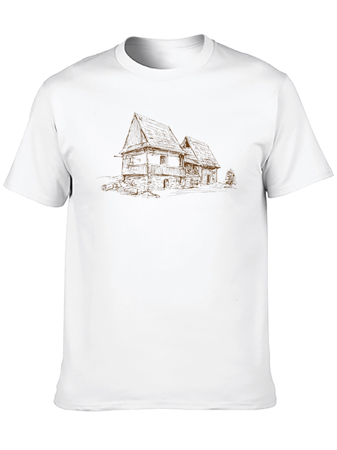 Rustic House Sketch Black Tee