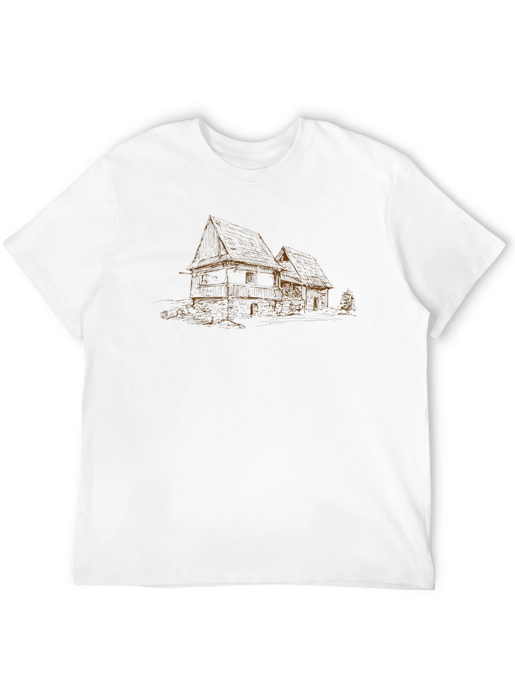 Rustic House Sketch Black Tee
