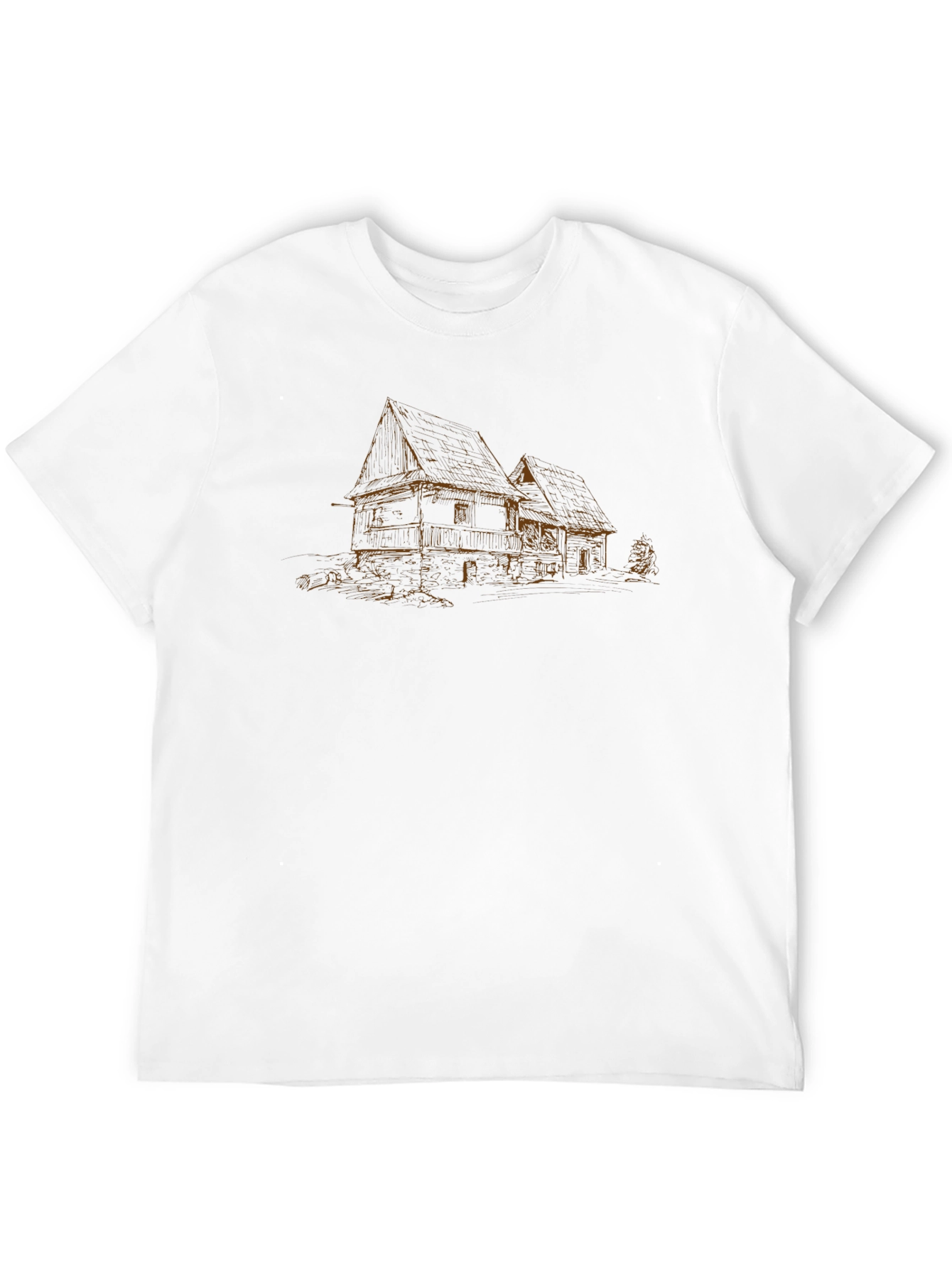 Rustic House Sketch Black Tee
