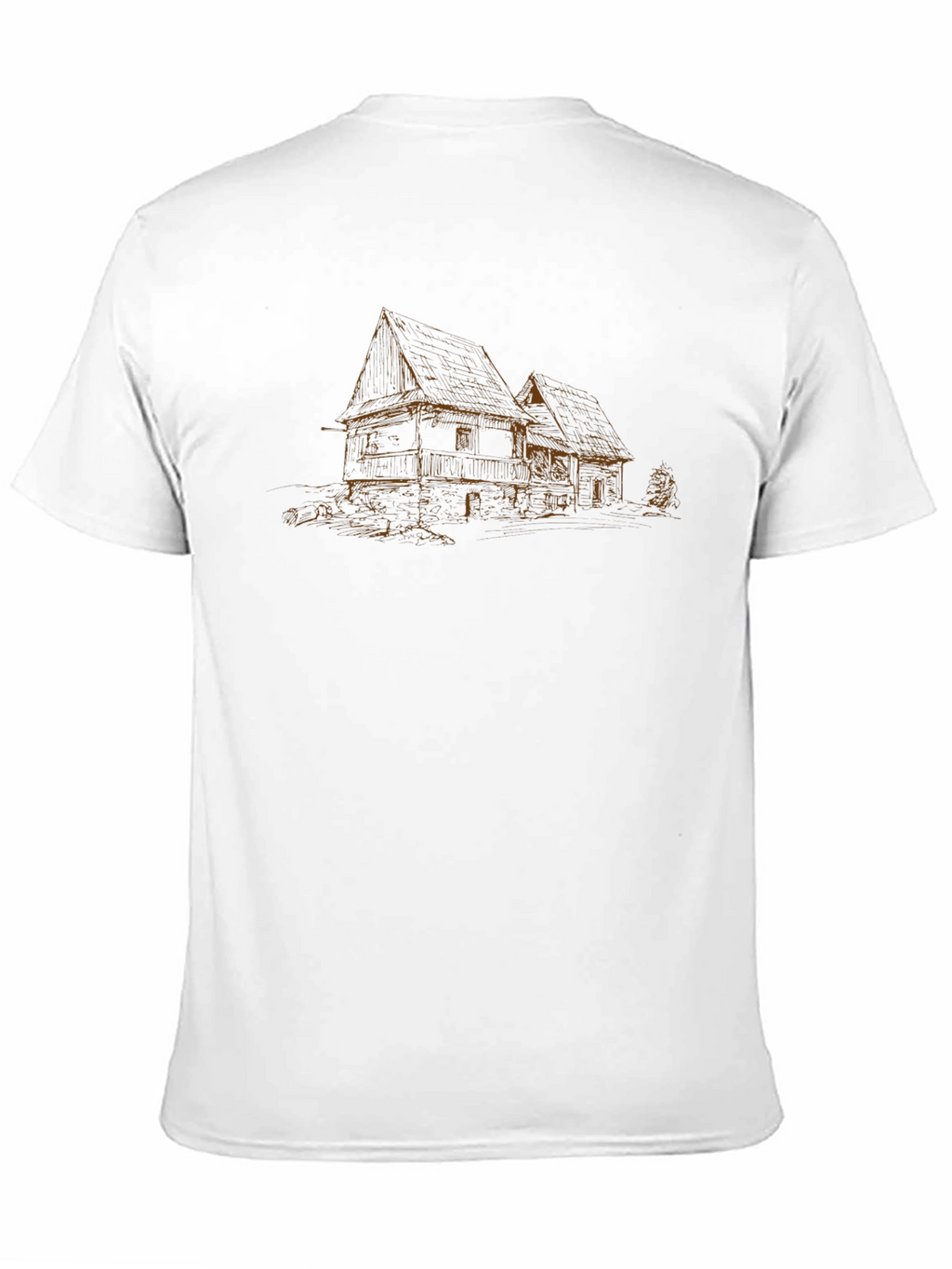 Rustic House Sketch Black Tee