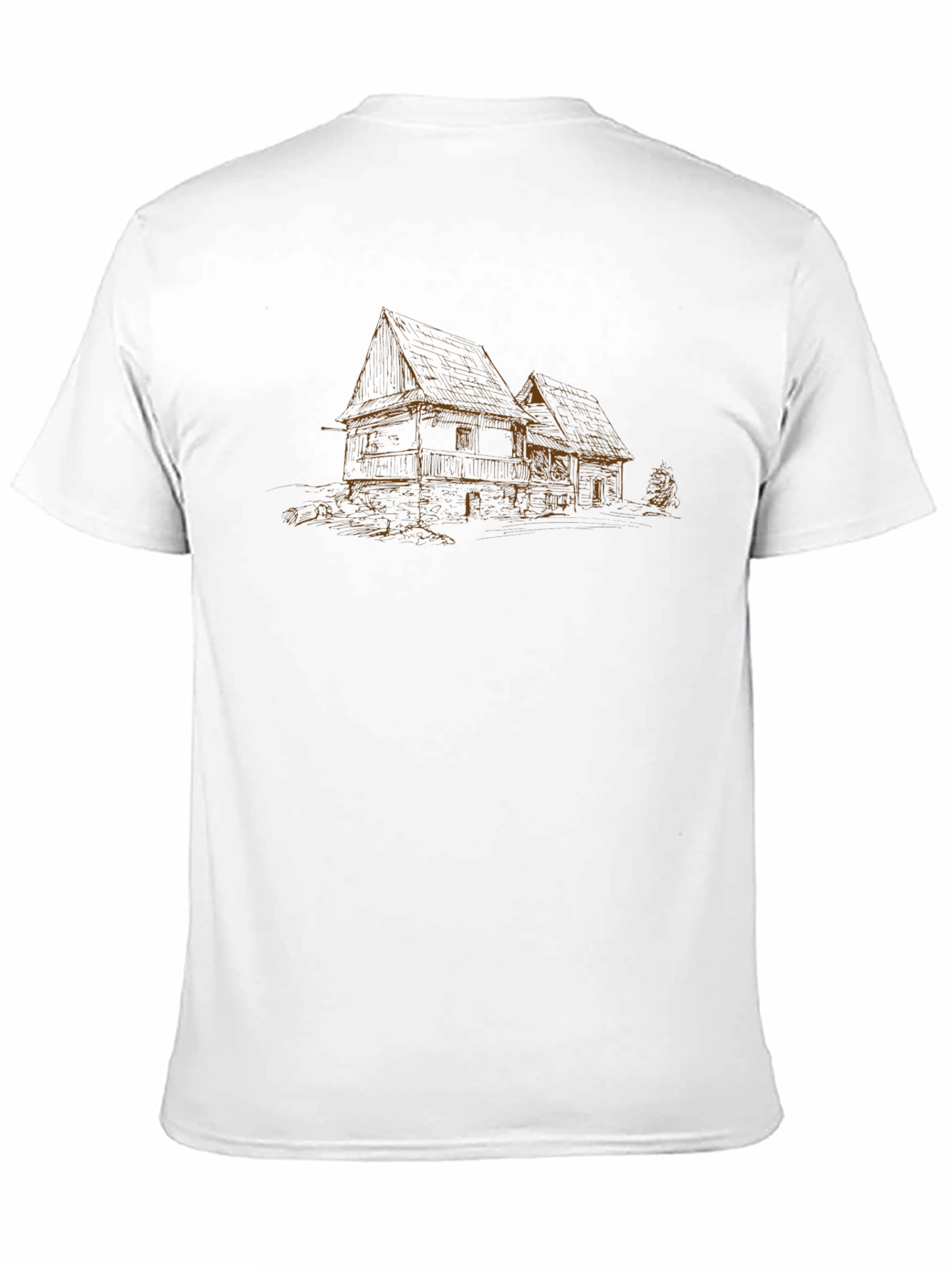 Rustic House Sketch Black Tee
