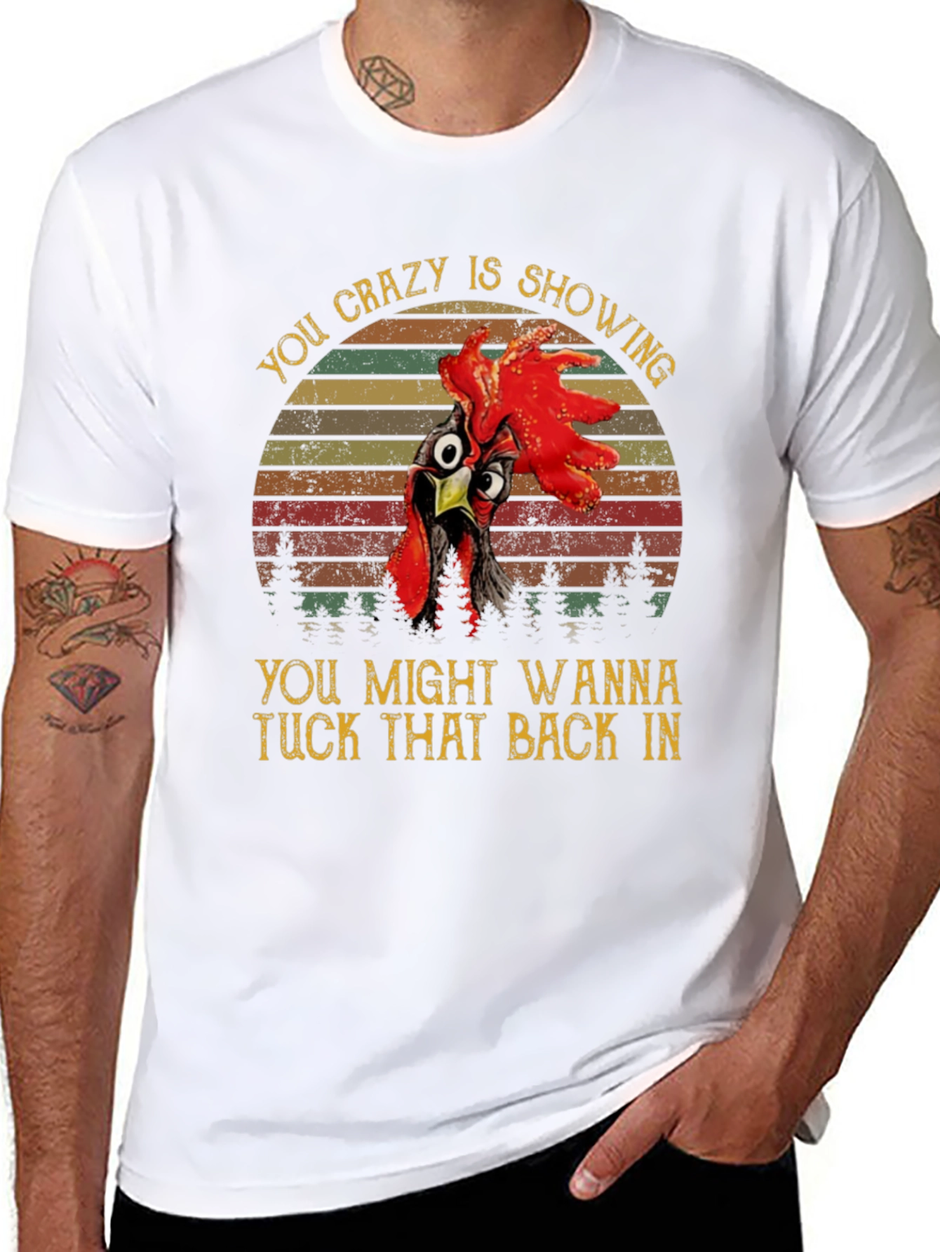 Crazy Chicken Graphic Tee - Tuck It Back In