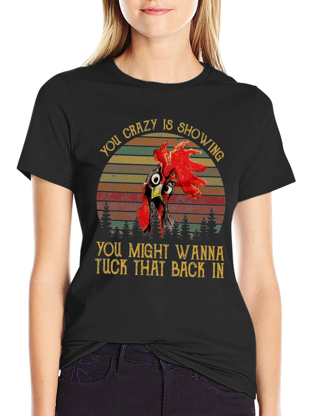 Crazy Chicken Graphic Tee - Tuck It Back In