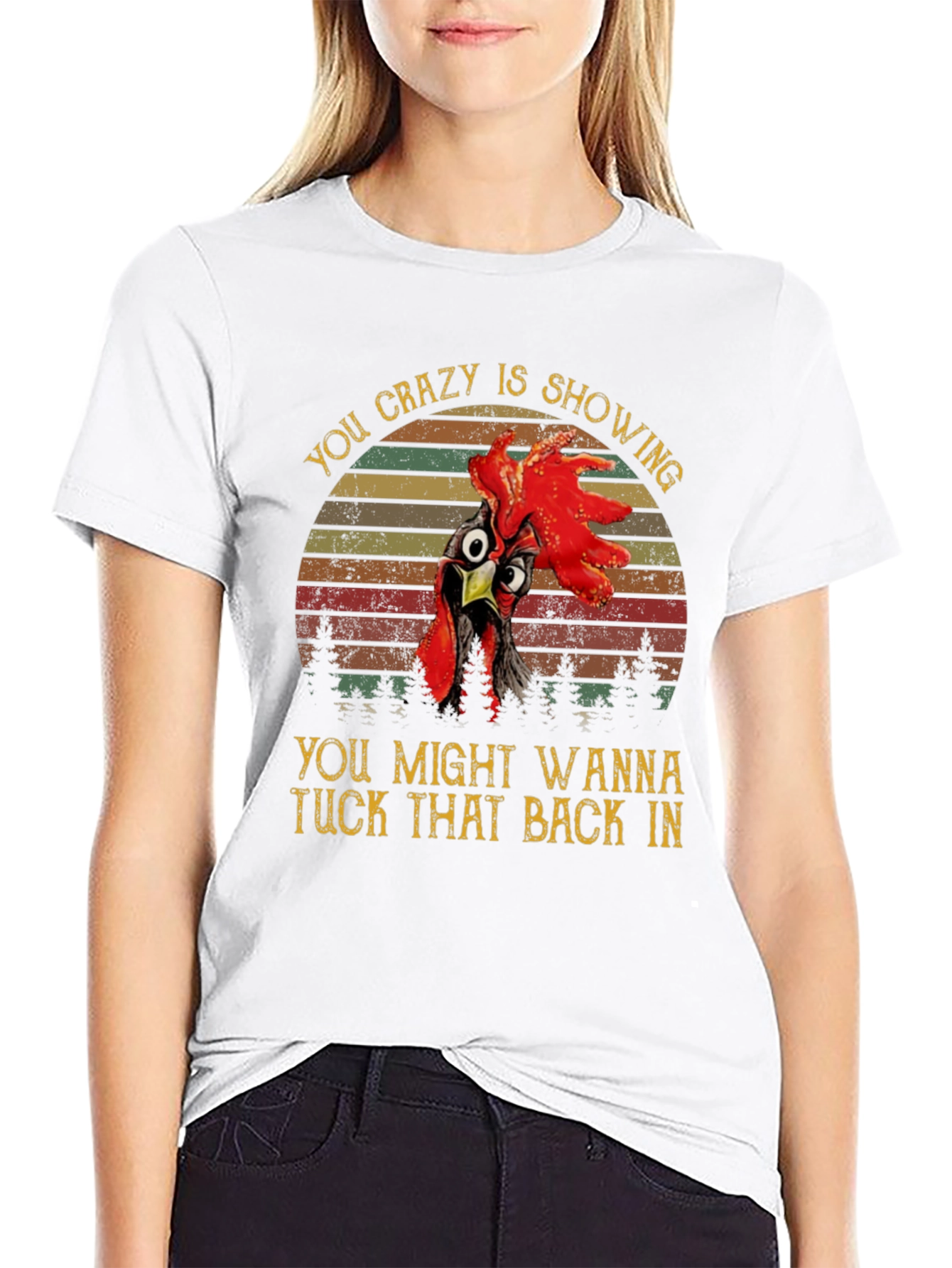 Crazy Chicken Graphic Tee - Tuck It Back In
