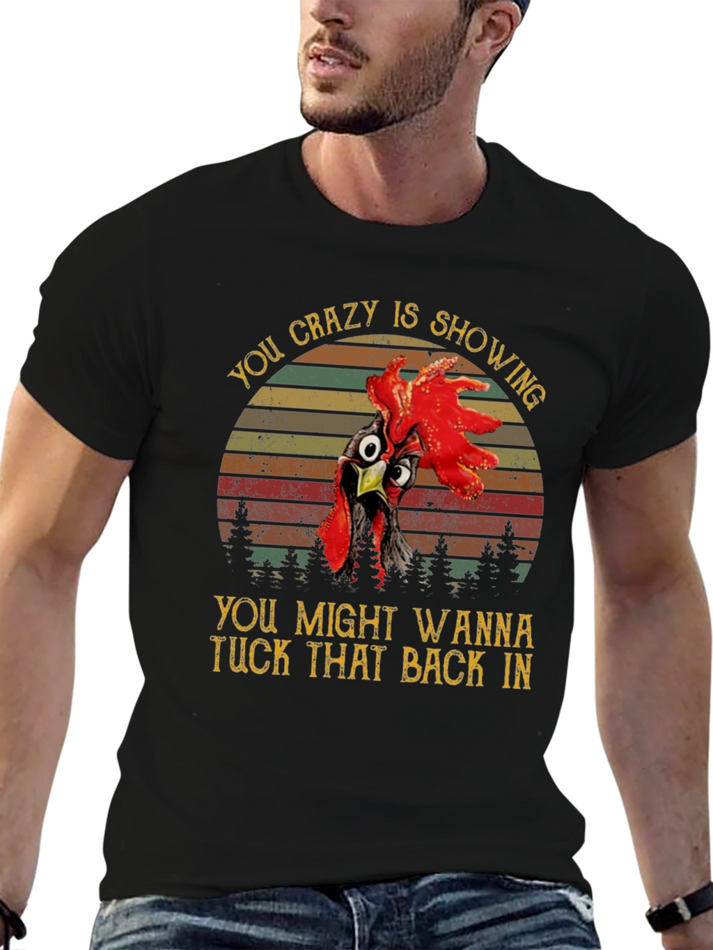Crazy Chicken Graphic Tee - Tuck It Back In
