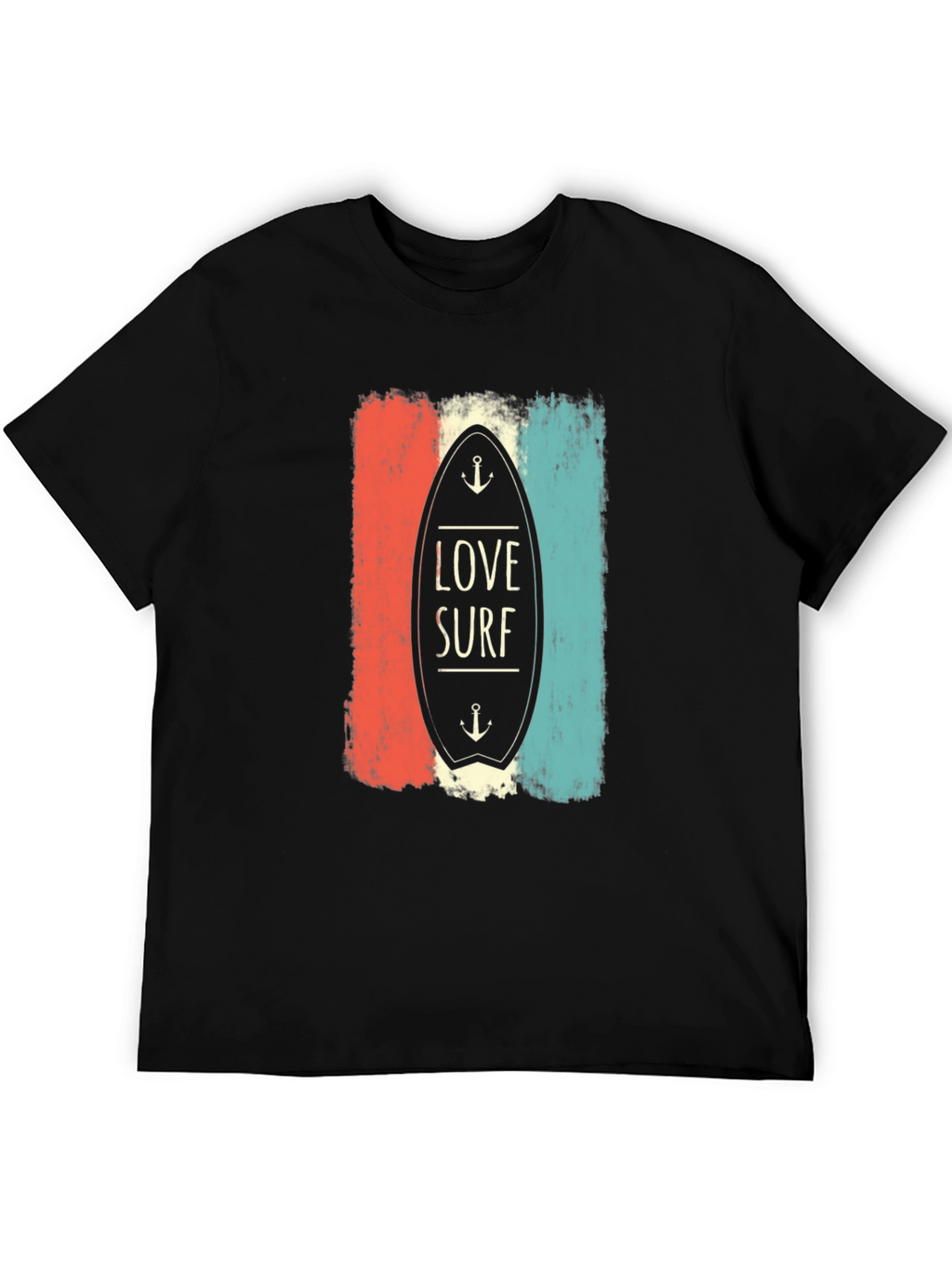 Love Surf Graphic Tee - Retro Surfboard Design T-Shirt