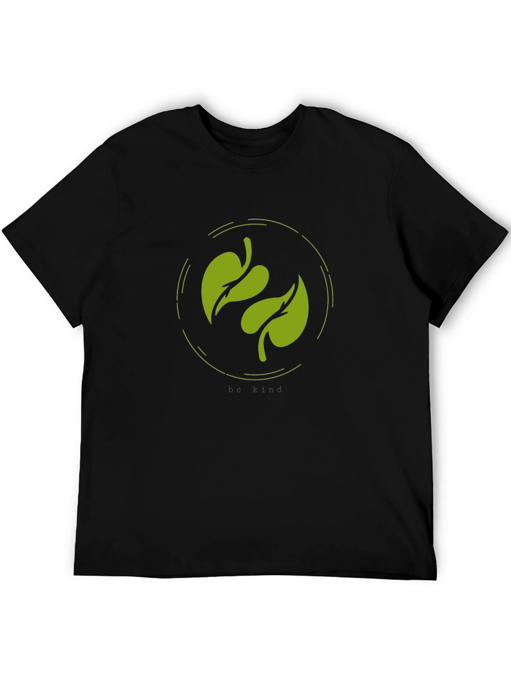 Nature Leaf Graphic Print T-Shirt - Black
