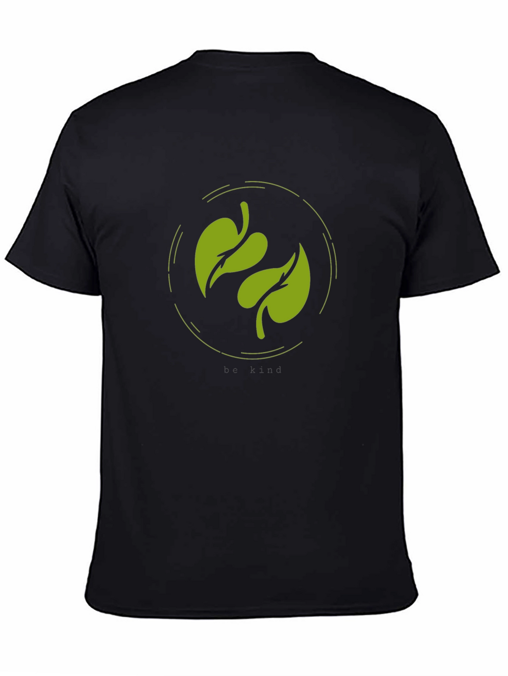 Nature Leaf Graphic Print T-Shirt - Black