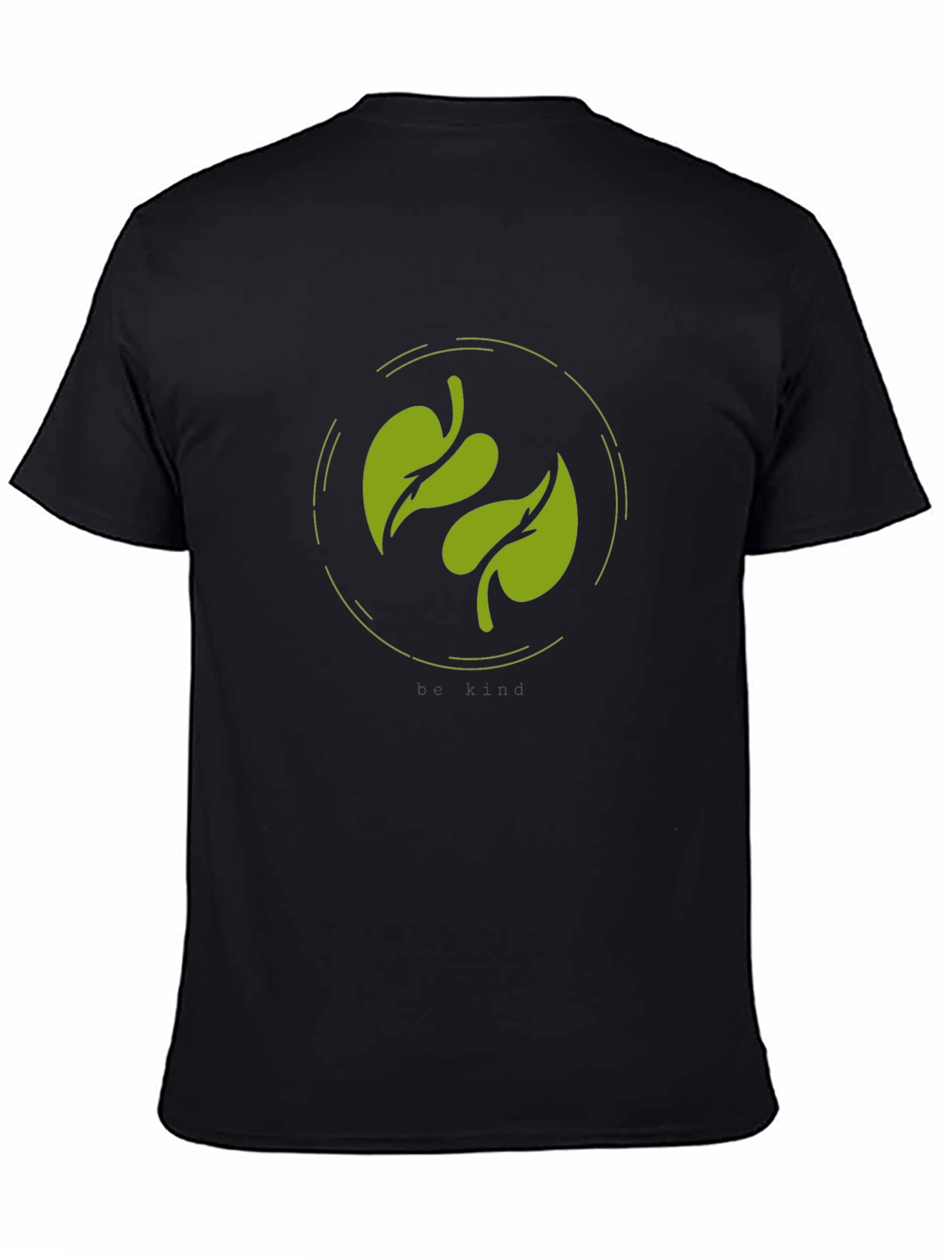 Nature Leaf Graphic Print T-Shirt - Black