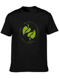 Nature Leaf Graphic Print T-Shirt - Black