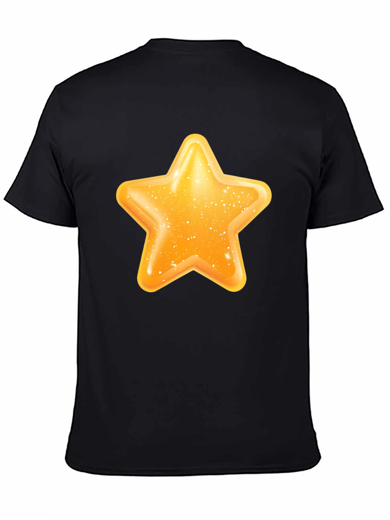 Shiny Star Graphic Black T-Shirt