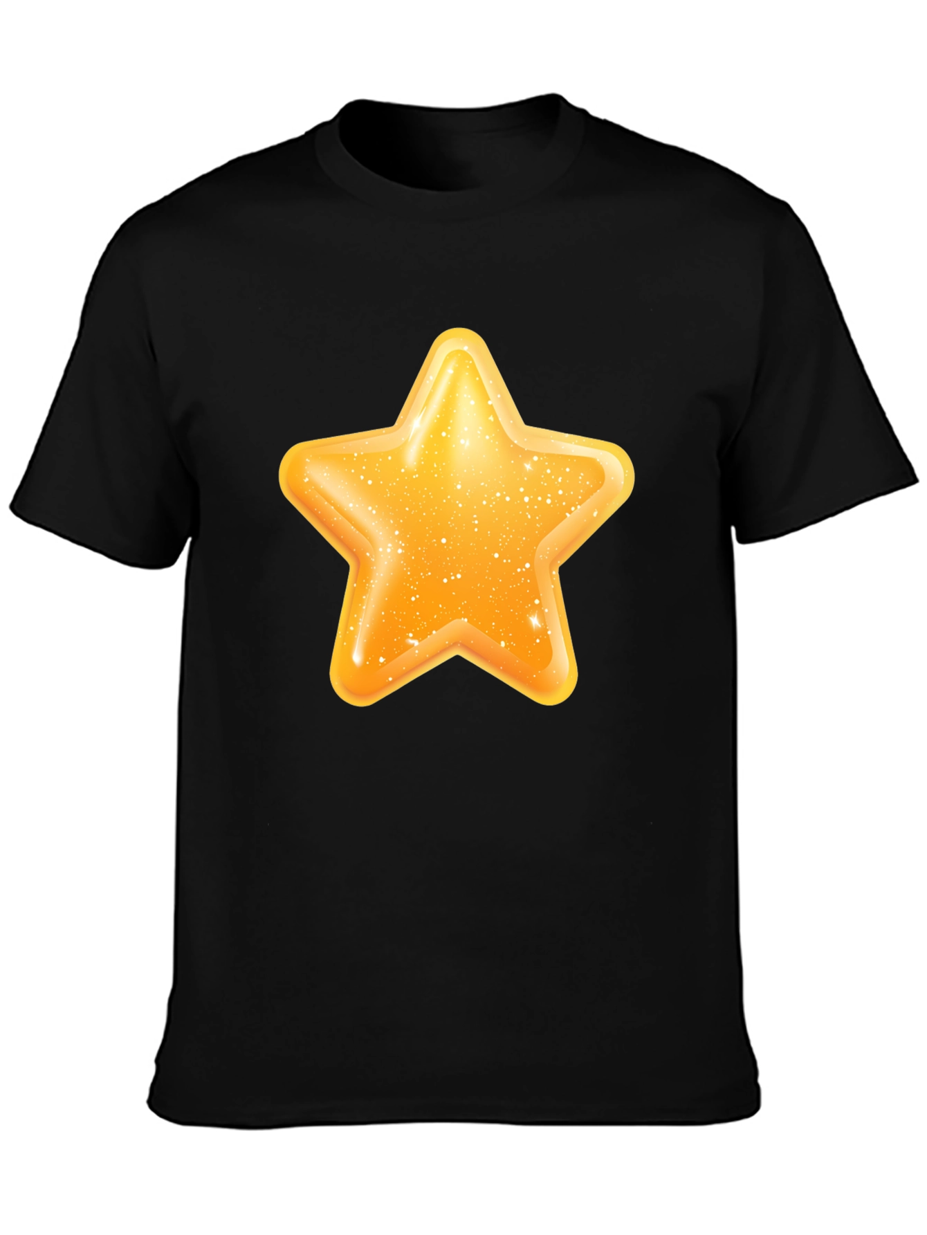 Shiny Star Graphic Black T-Shirt