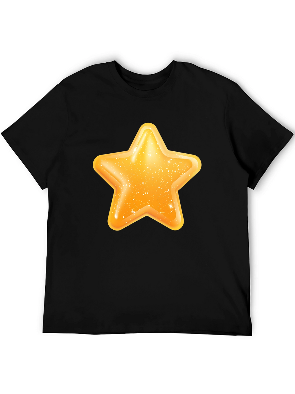 Shiny Star Graphic Black T-Shirt