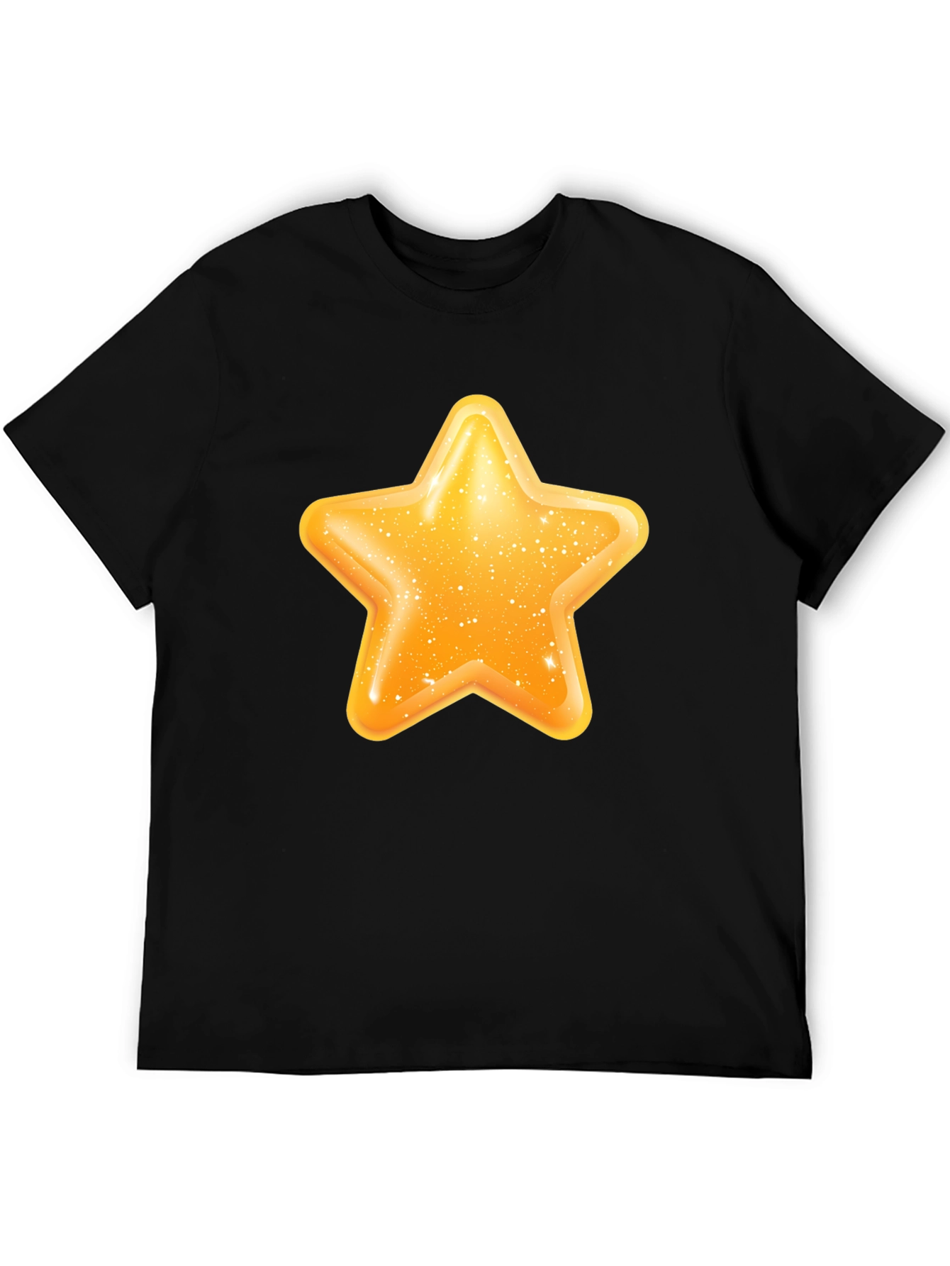 Shiny Star Graphic Black T-Shirt