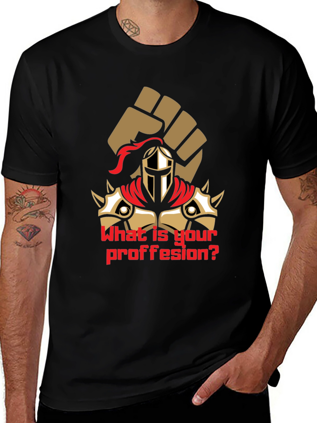 What is Your Profession Black T-Shirt Graphic Tee
