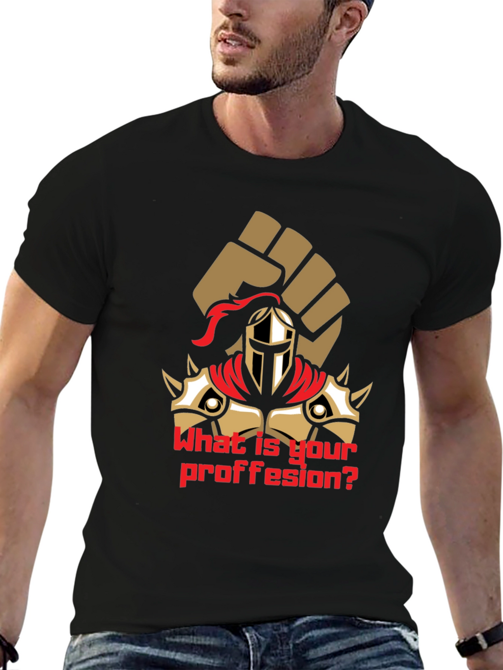 What is Your Profession Black T-Shirt Graphic Tee