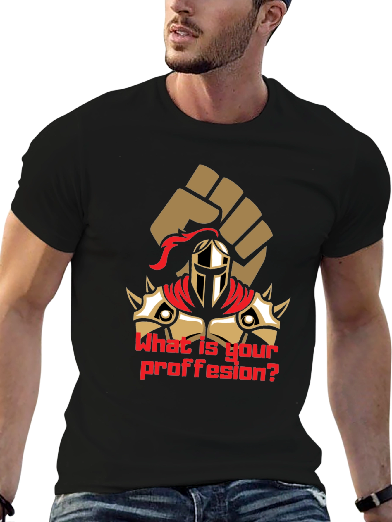 What is Your Profession Black T-Shirt Graphic Tee