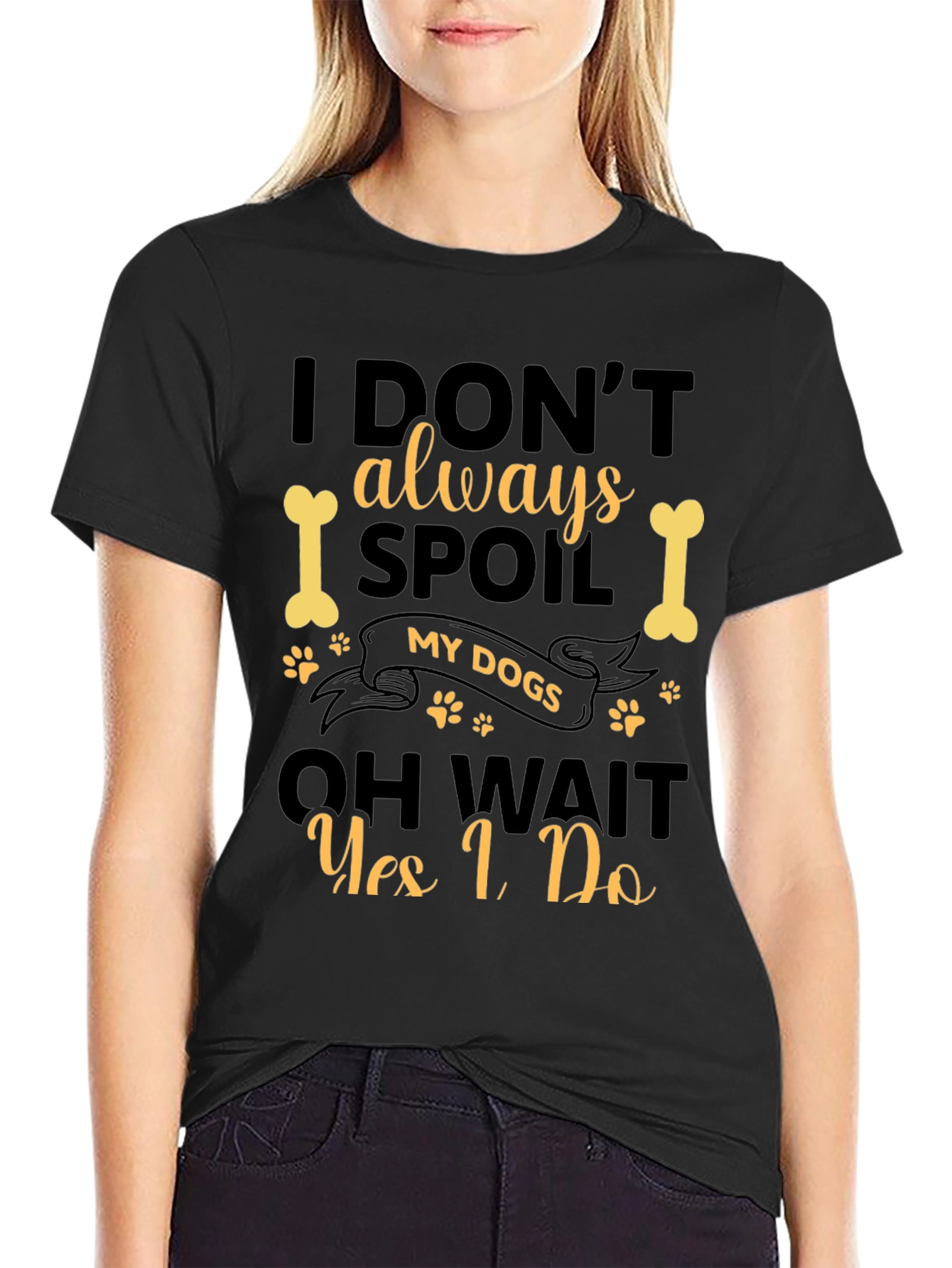 I Spoil My Dogs Black T-Shirt