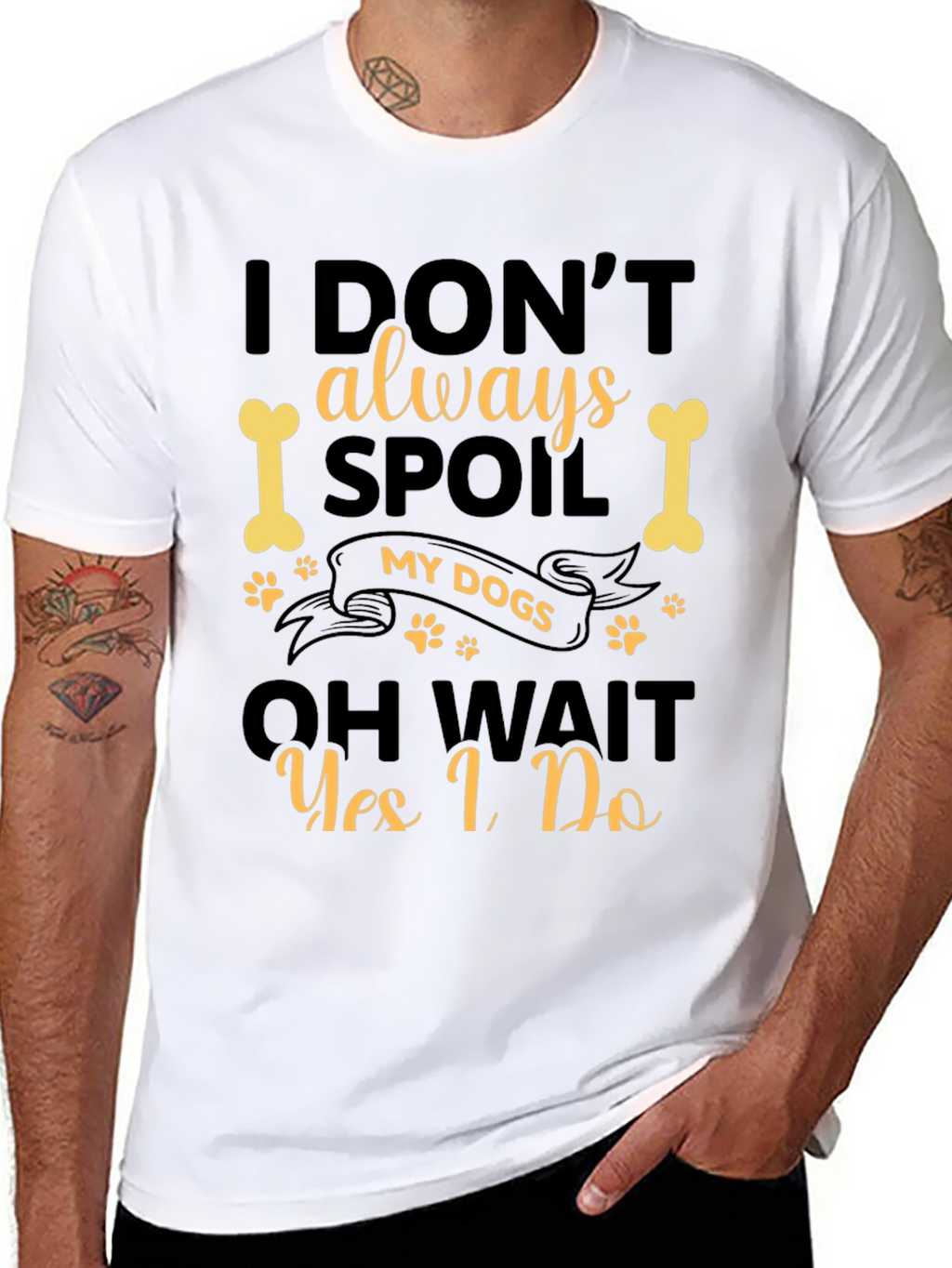 I Spoil My Dogs Black T-Shirt
