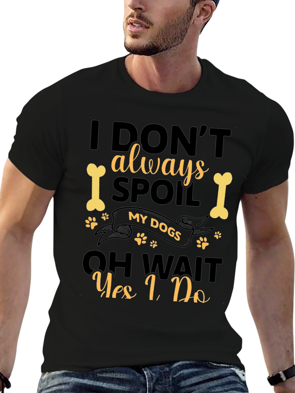 I Spoil My Dogs Black T-Shirt