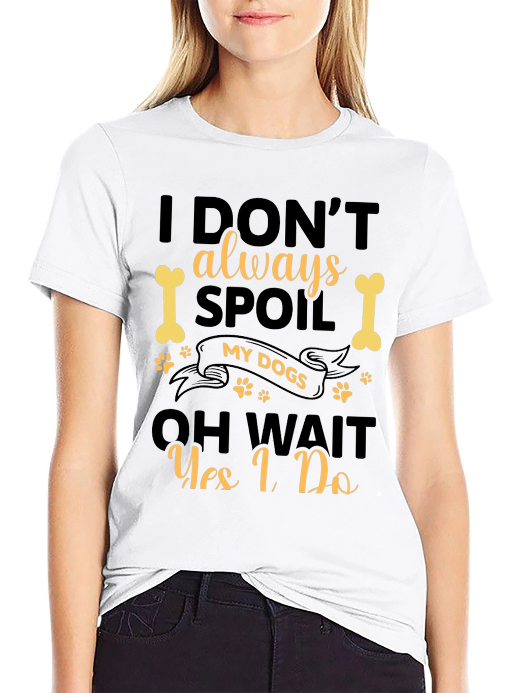 I Spoil My Dogs Black T-Shirt