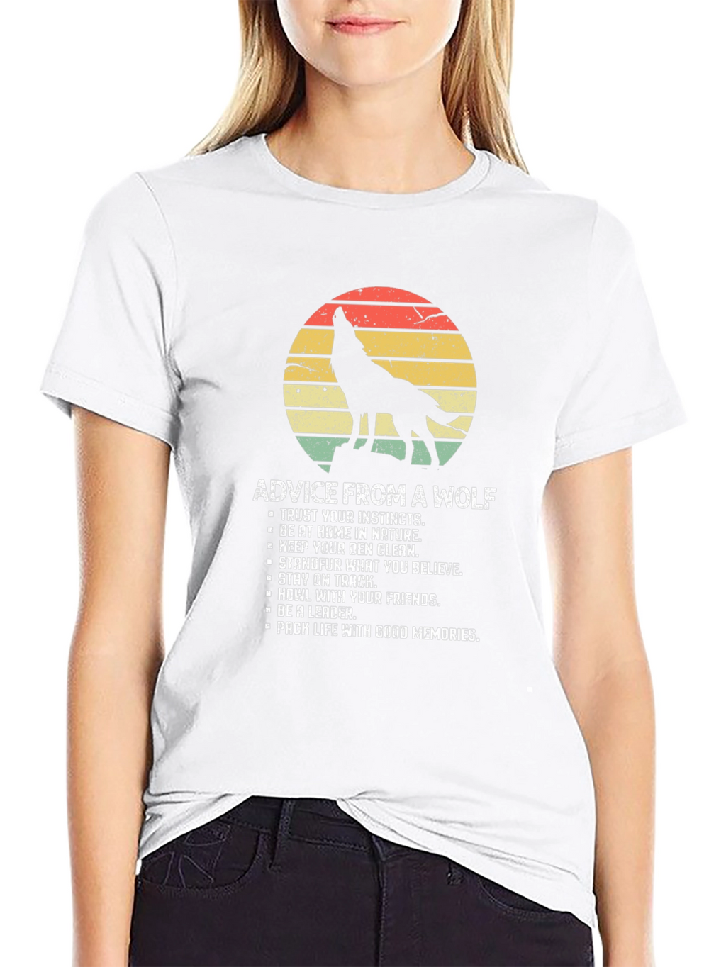 Wolf Advice Graphic Tee - Nature Inspired Black T-Shirt