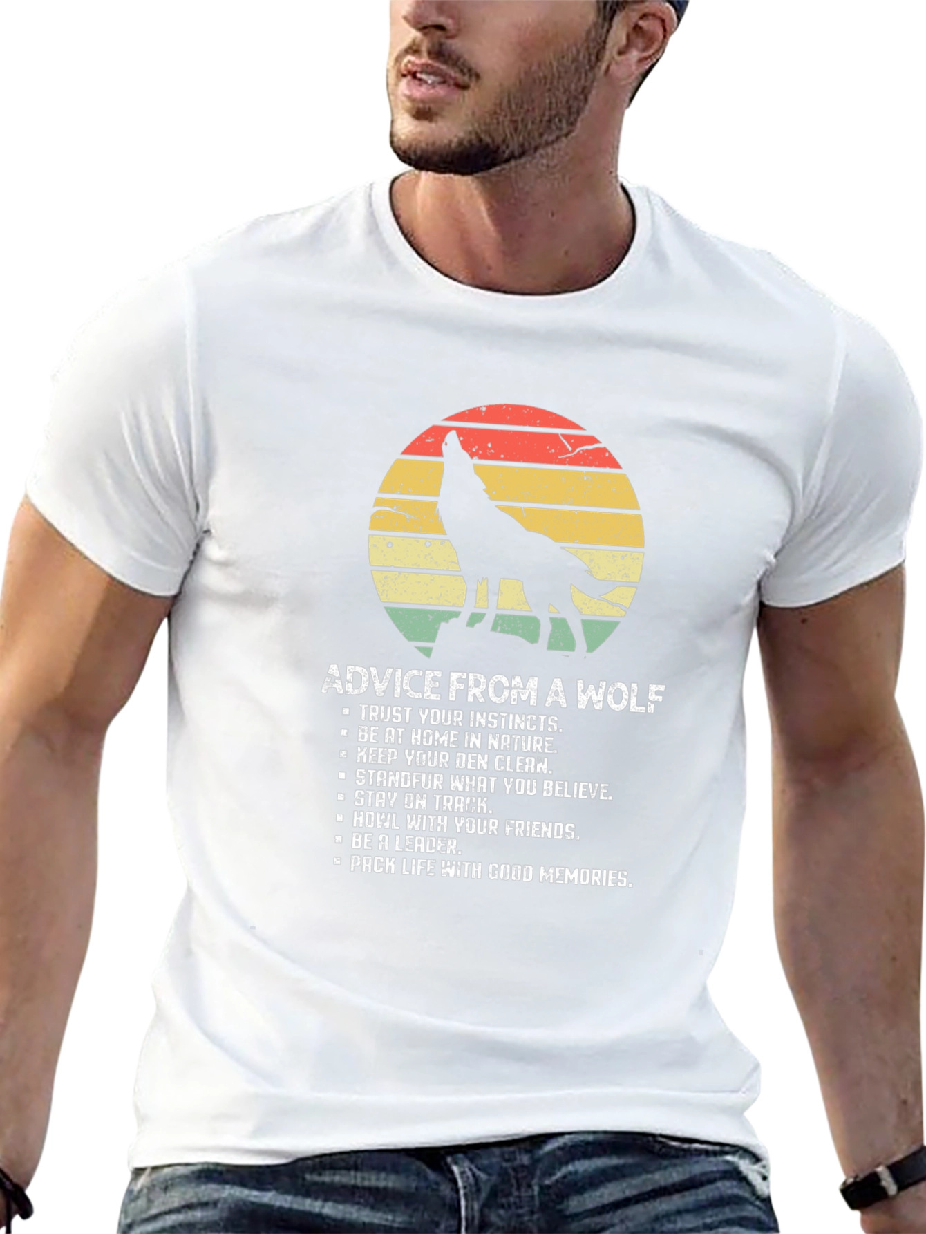 Wolf Advice Graphic Tee - Nature Inspired Black T-Shirt