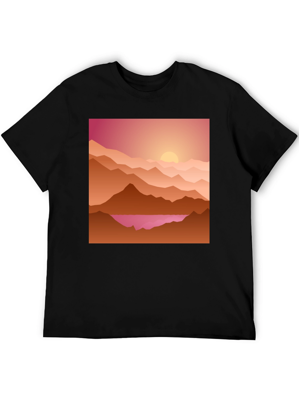 Sunset Mountain Graphic Tee - Casual Style