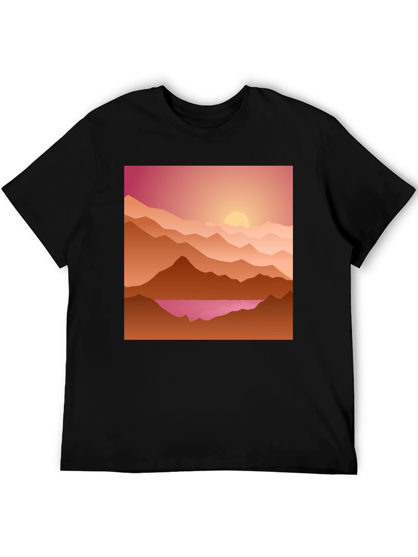 Sunset Mountain Graphic Tee - Casual Style