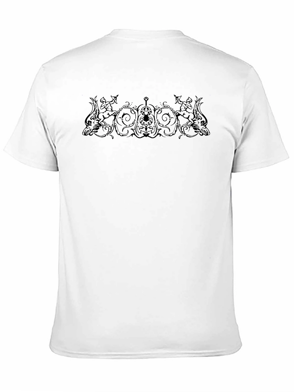 Ornate Graphic Print Black T-Shirt