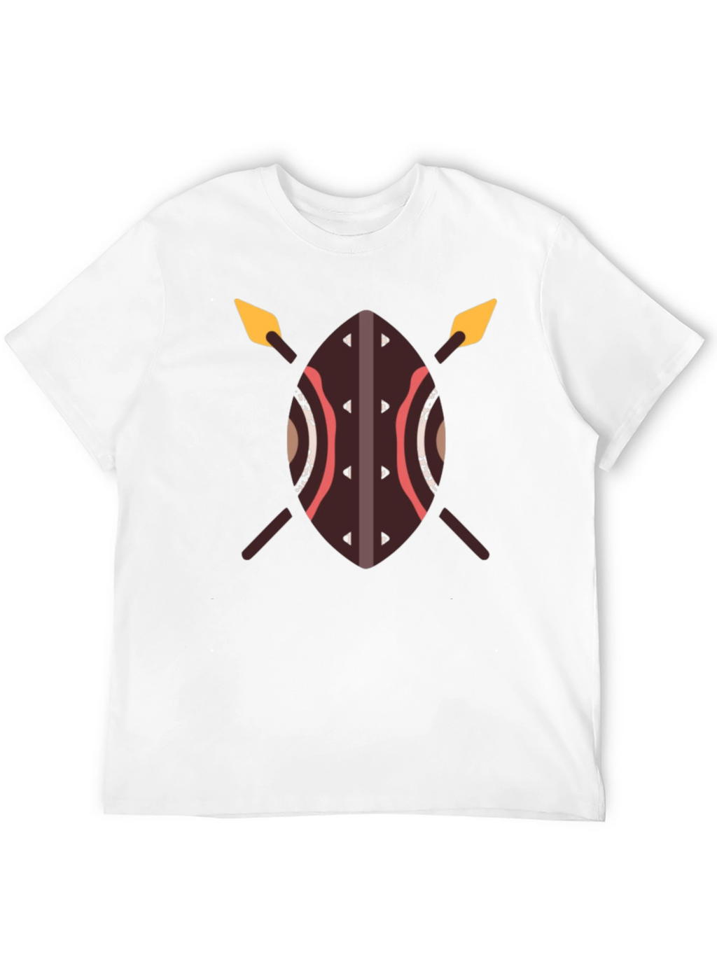 African Shield Spear T-Shirt - Warrior Design Tee