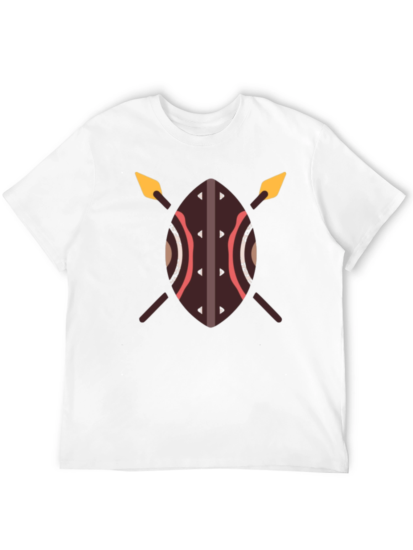 African Shield Spear T-Shirt - Warrior Design Tee