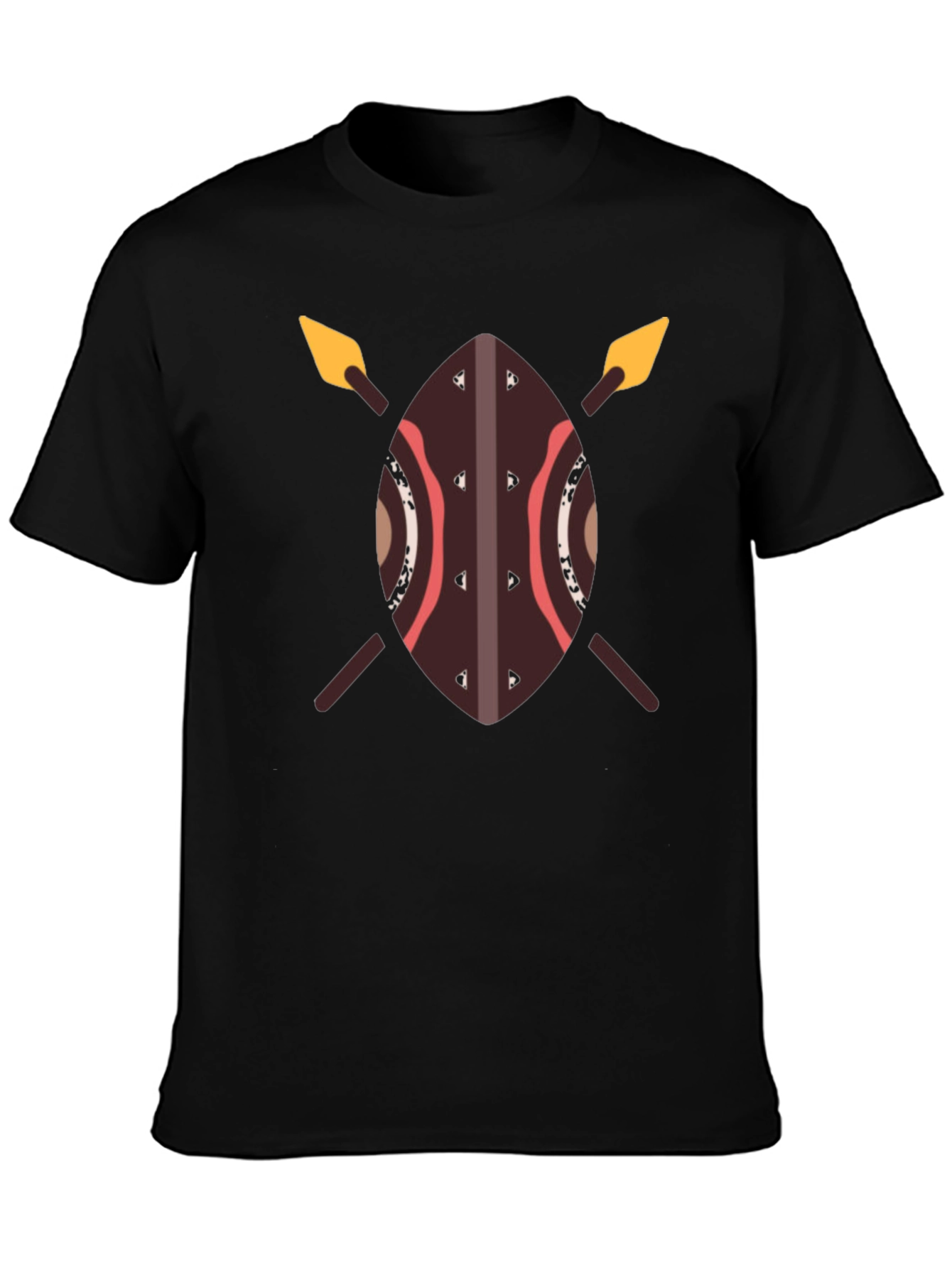 African Shield Spear T-Shirt - Warrior Design Tee