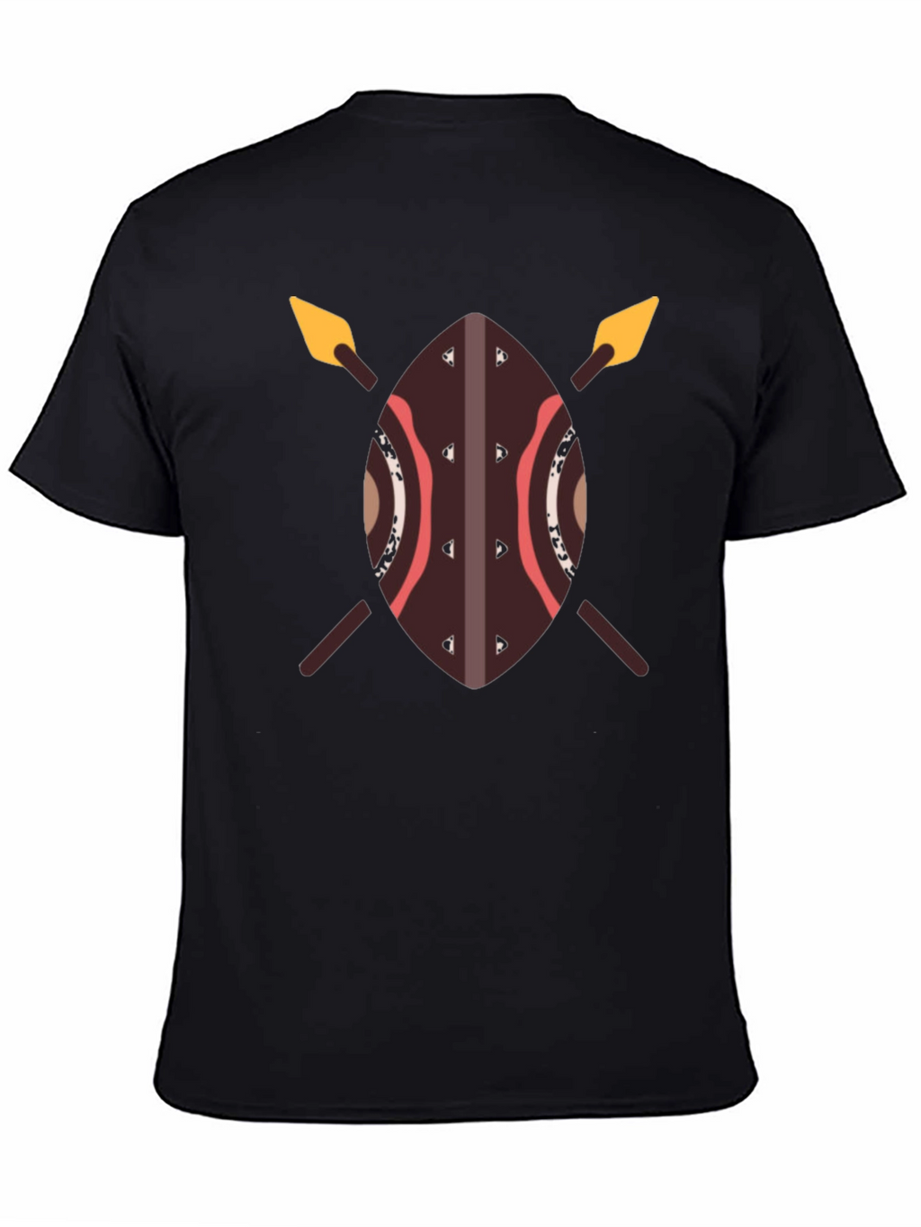 African Shield Spear T-Shirt - Warrior Design Tee
