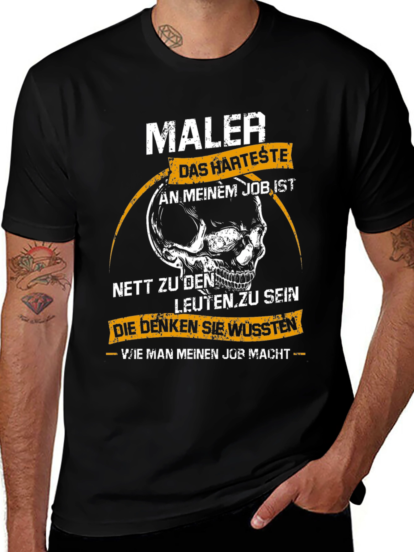 Maler Skull Graphic T-Shirt - Hardest Job