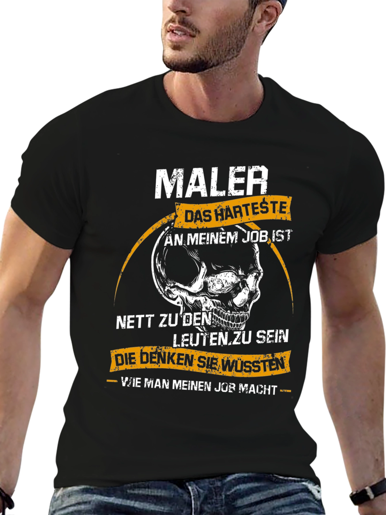 Maler Skull Graphic T-Shirt - Hardest Job