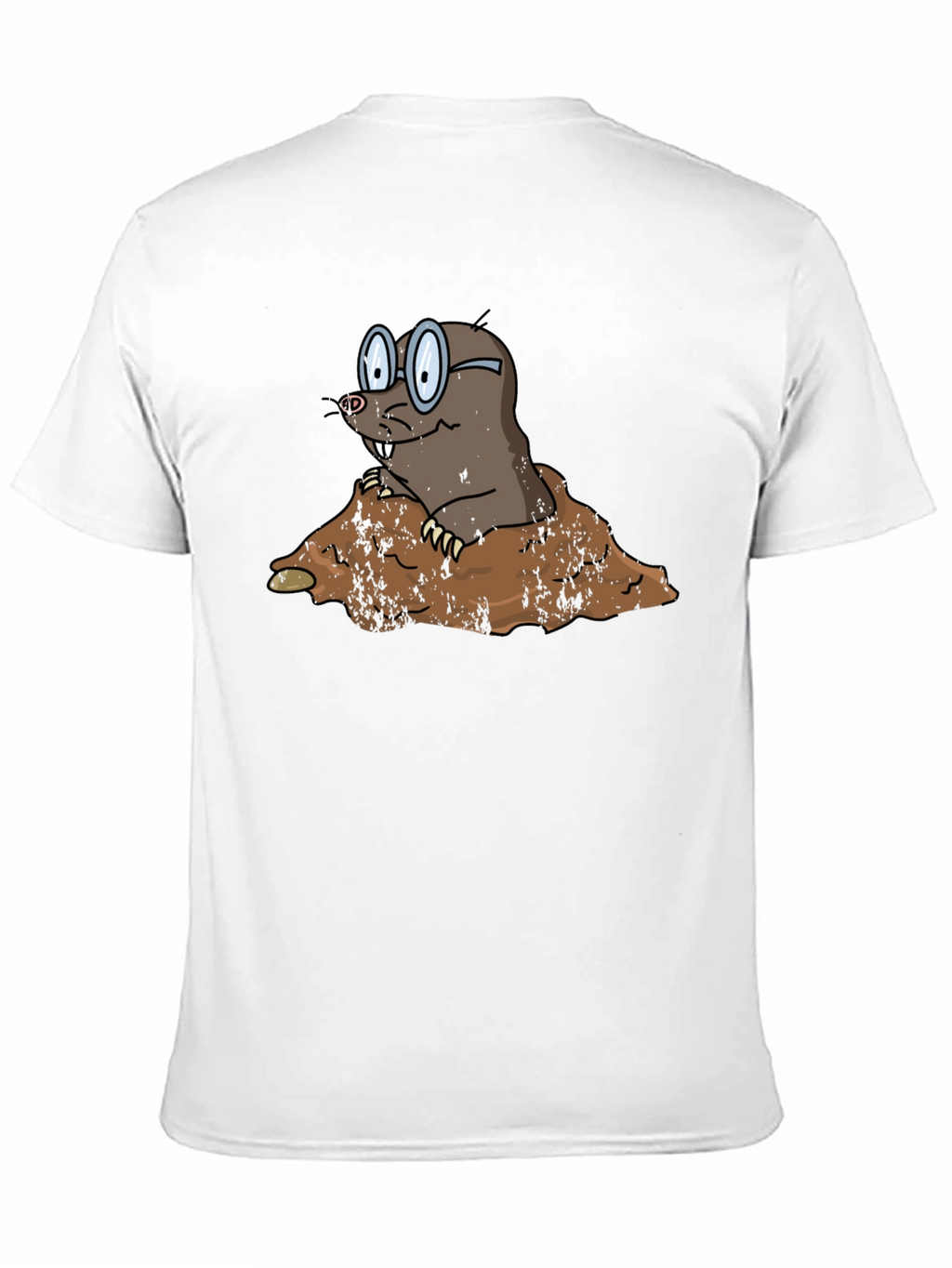 Mole Cartoon Graphic Black T-Shirt