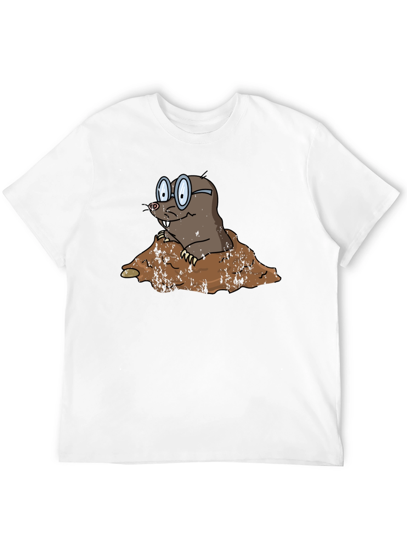 Mole Cartoon Graphic Black T-Shirt