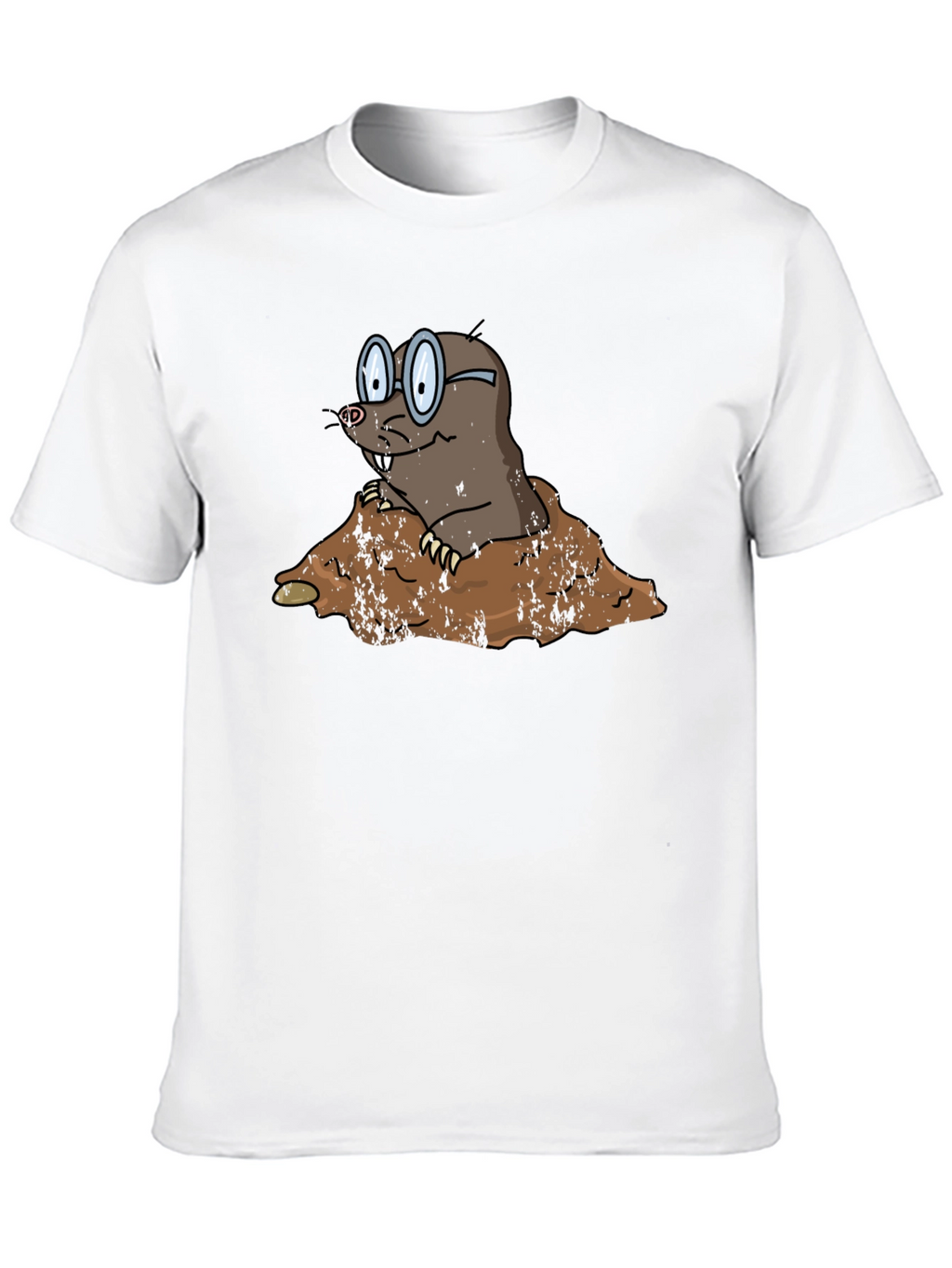 Mole Cartoon Graphic Black T-Shirt