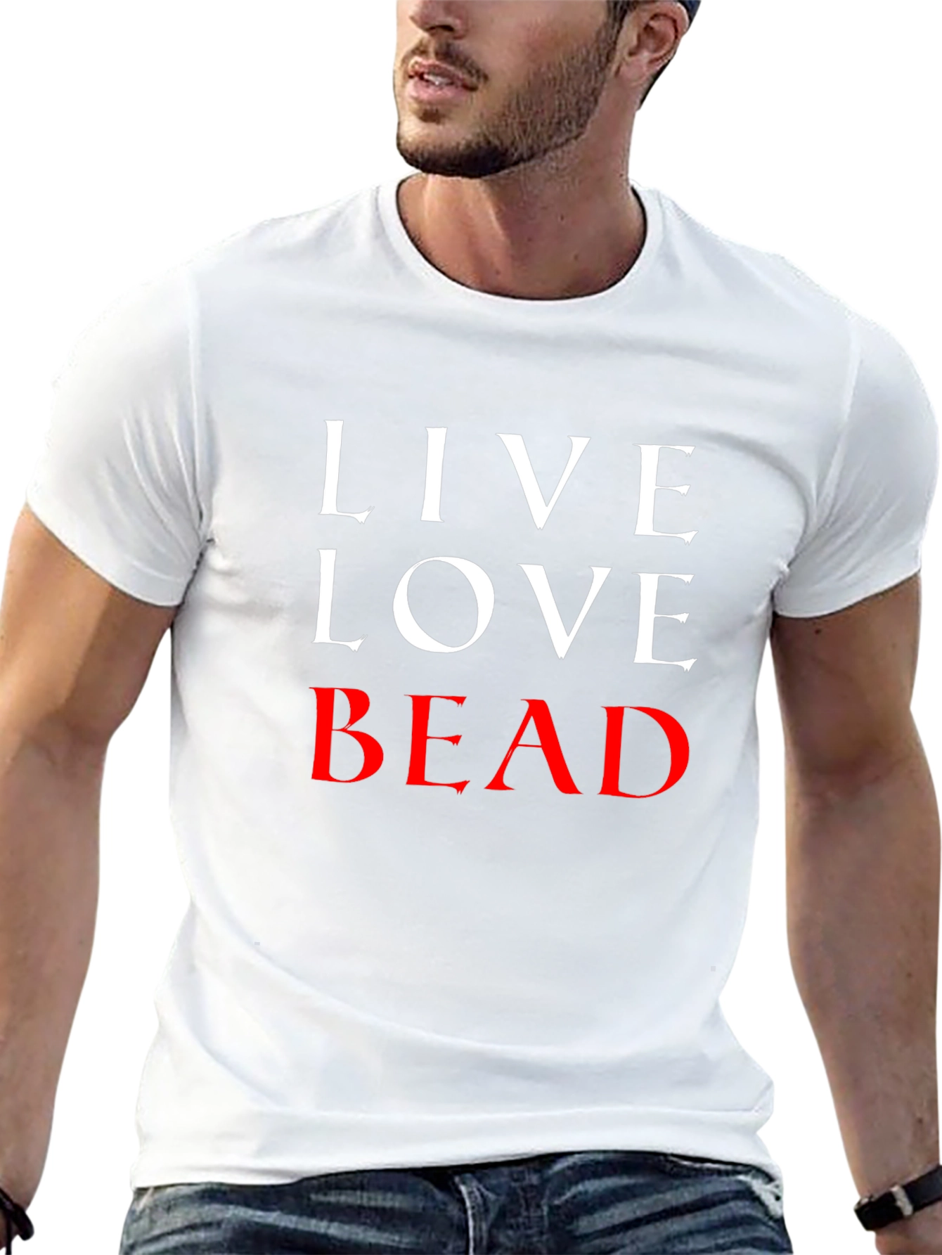 Live Love Bead T-Shirt - Funny Beading Hobby Tee