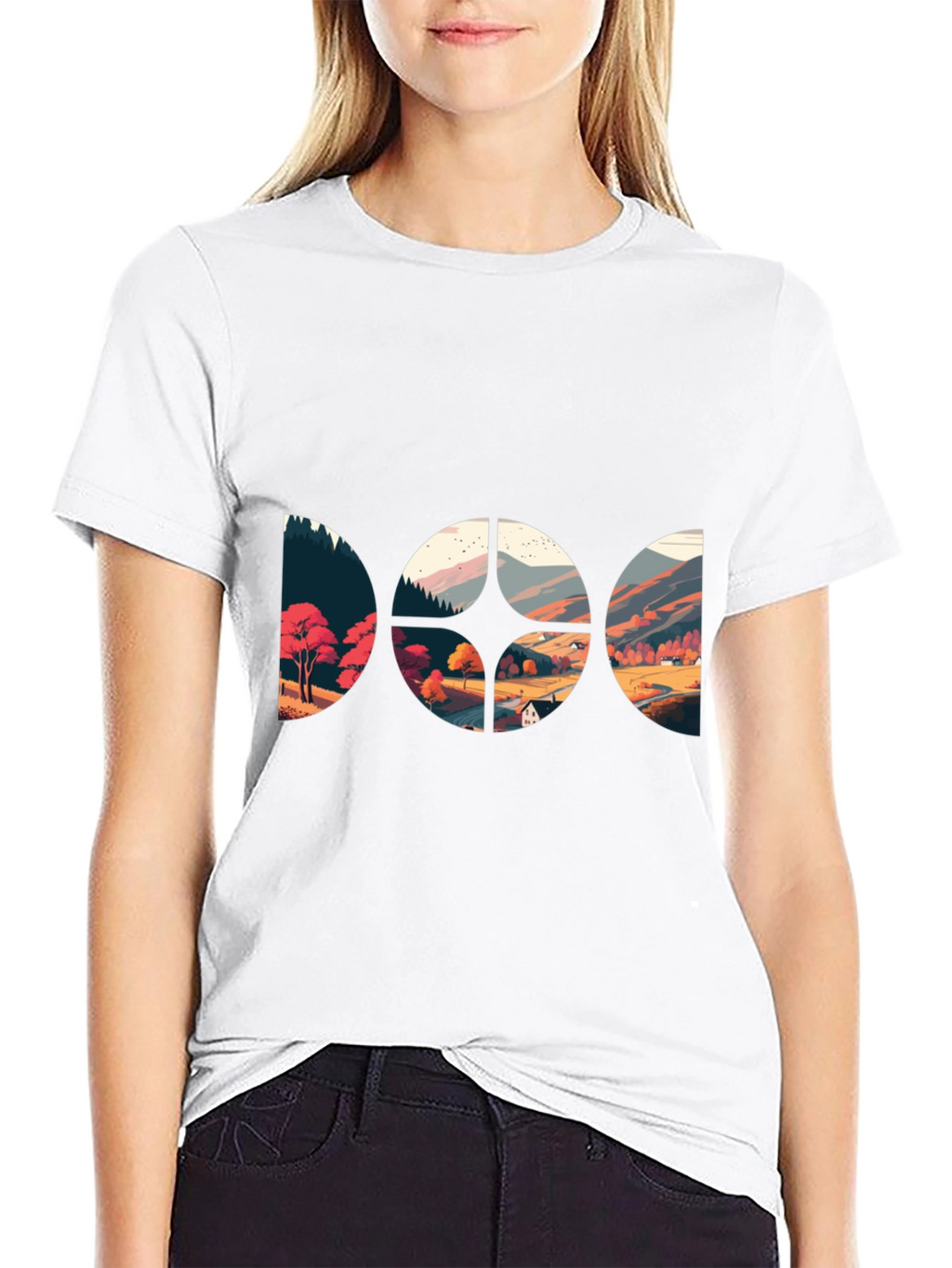Scenic Landscape Graphic Black T-Shirt