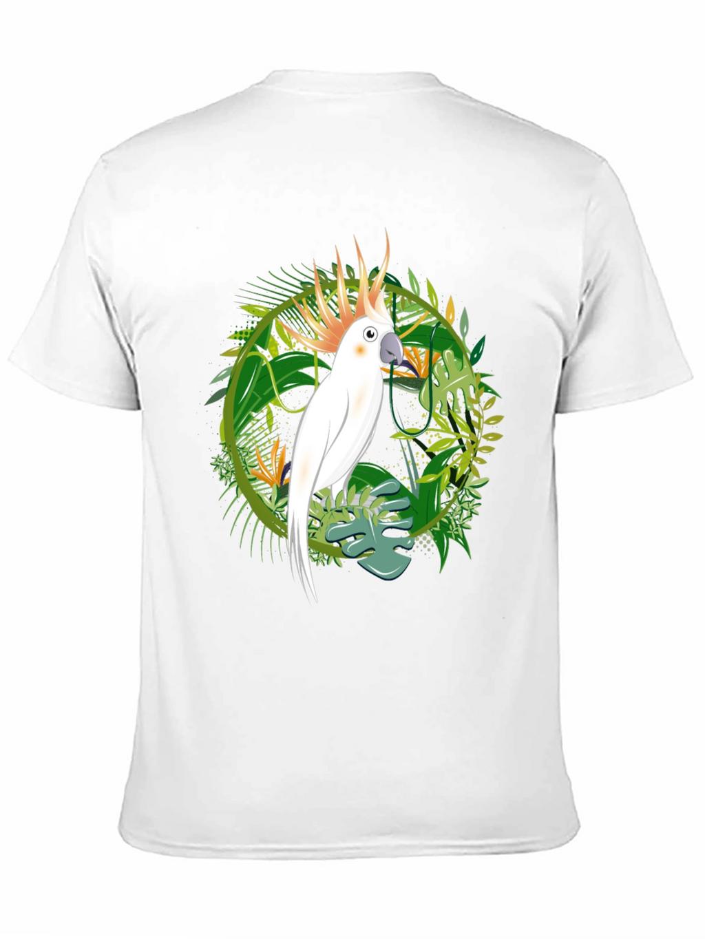 Tropical Cockatoo Graphic Tee - Mens Black T-Shirt