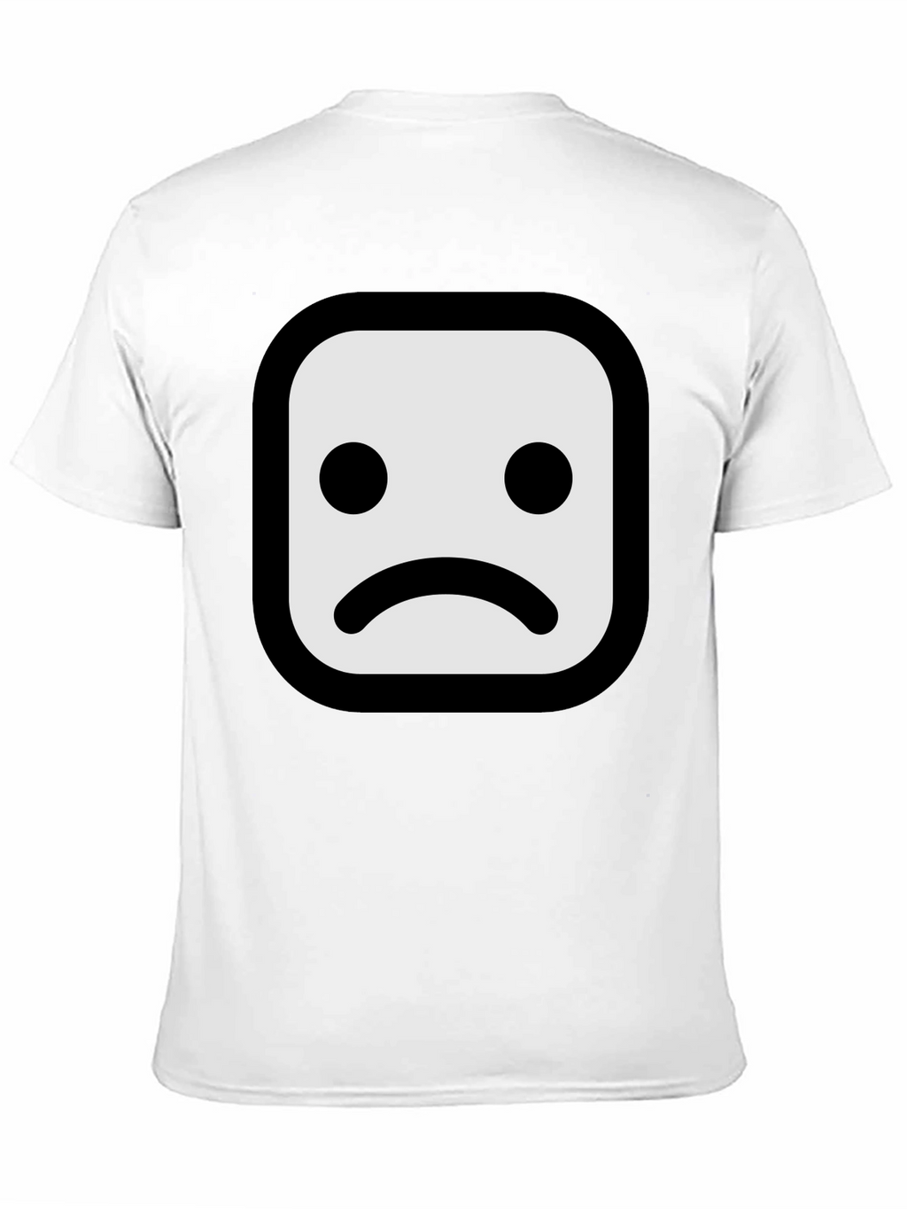 Sad Face Graphic T-Shirt - Black Cotton Blend