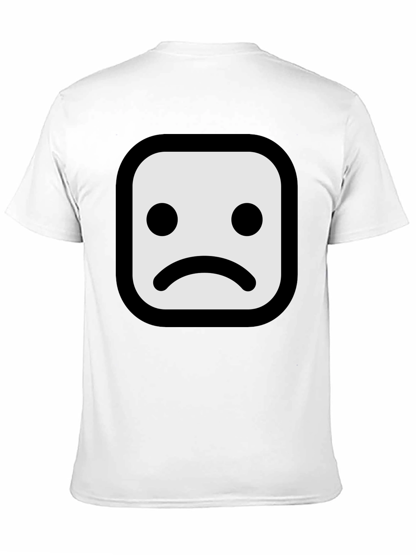 Sad Face Graphic T-Shirt - Black Cotton Blend