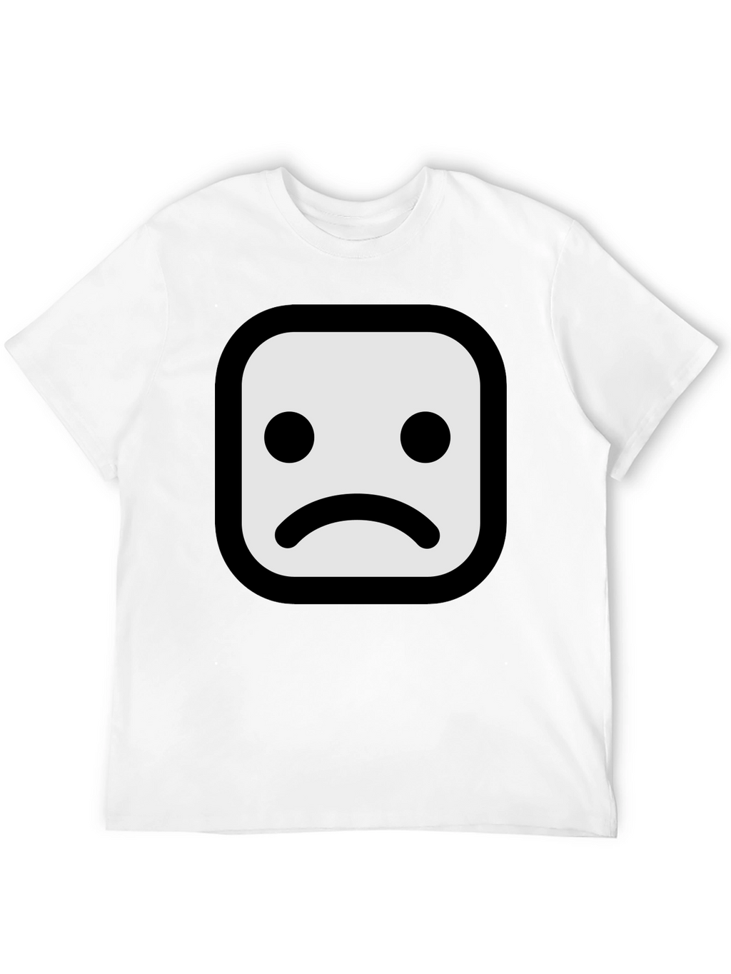 Sad Face Graphic T-Shirt - Black Cotton Blend