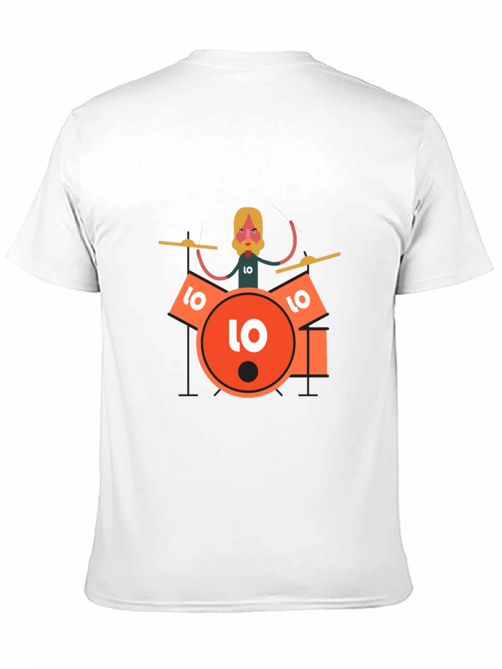 Drummer Graphic Tee - Black Crew Neck T-Shirt