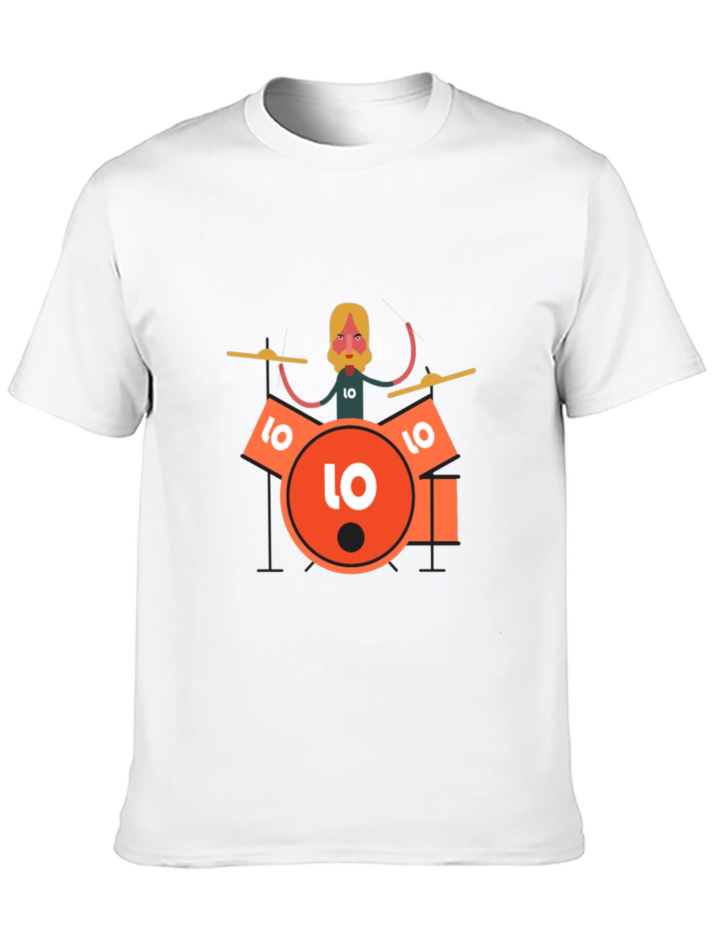 Drummer Graphic Tee - Black Crew Neck T-Shirt